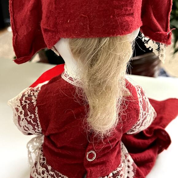 Vintage Bisque Porcelain Painted Face Christmas Doll 18" - Picture 3 of 7